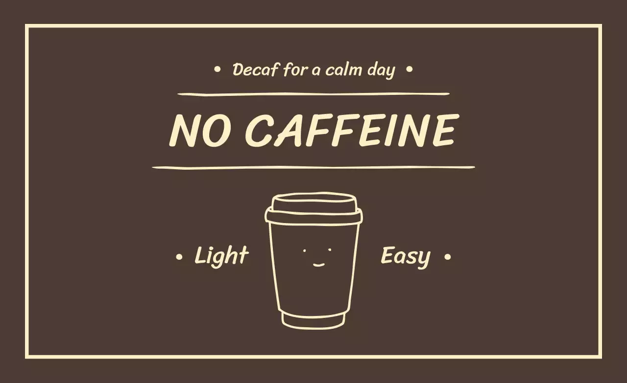 갈색 심플 디카페인 광고