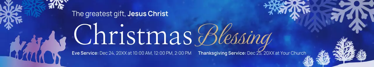 Banner de anúncio de Natal tradicional azul