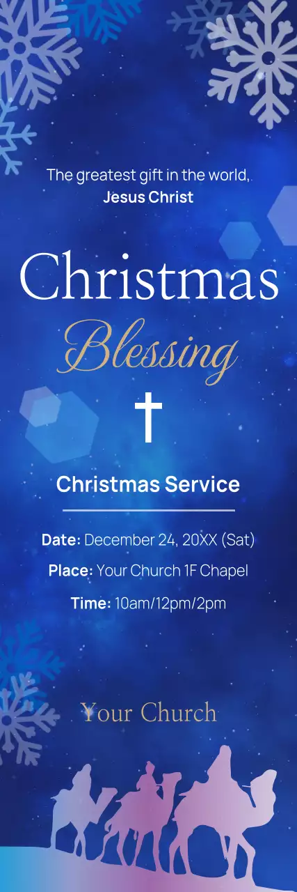 Banner de anúncio de Natal tradicional azul