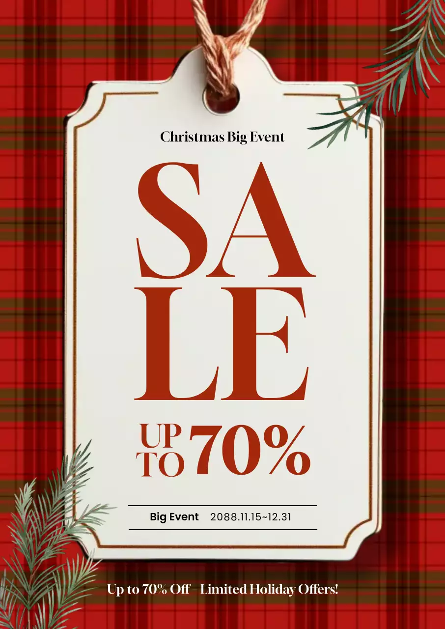 빨강 클래식 크리스마스 세일
