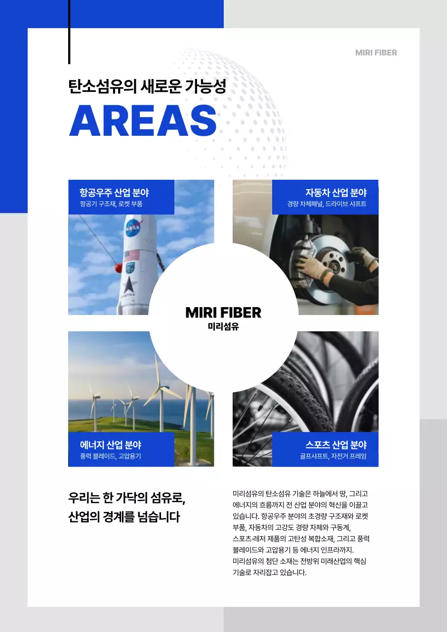 파랑 모던 섬유 기술 홍보