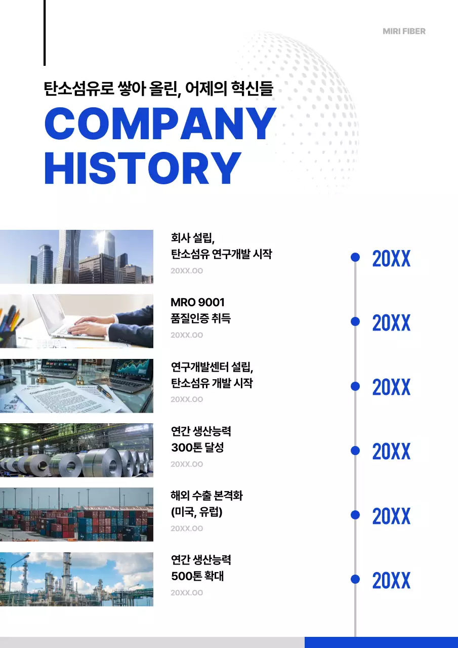 파랑 모던 섬유 기술 홍보