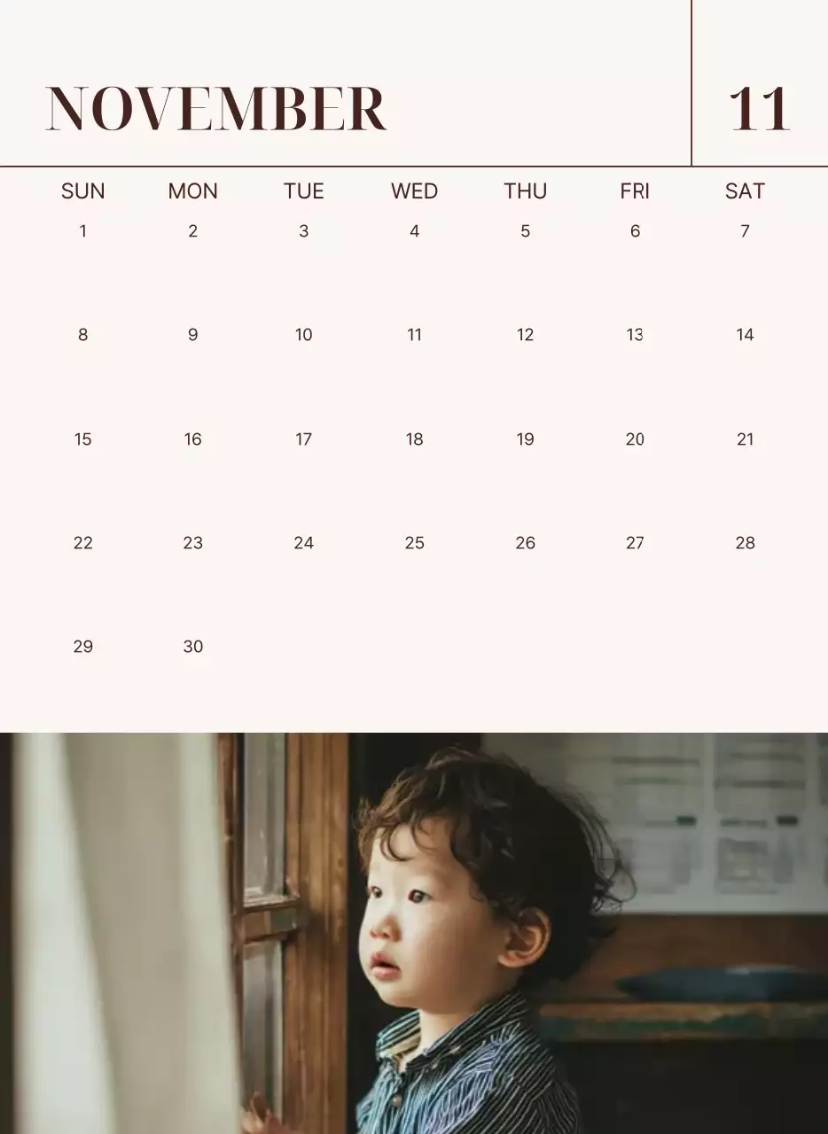 베이지 심플 가족 달력