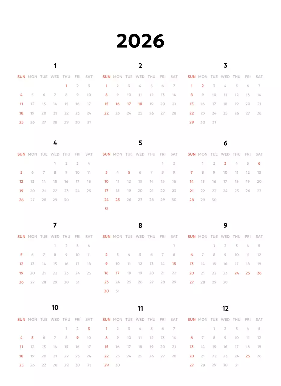 노랑 심플 달력 광고