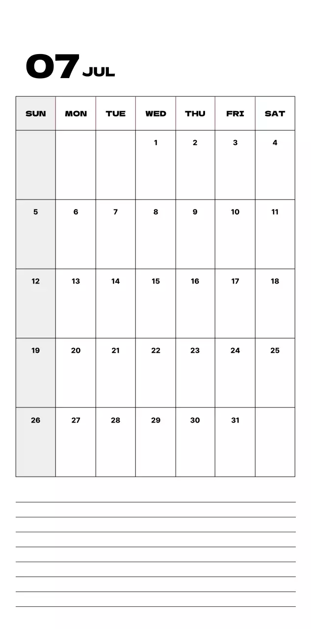 회색 심플 달력 캘린더