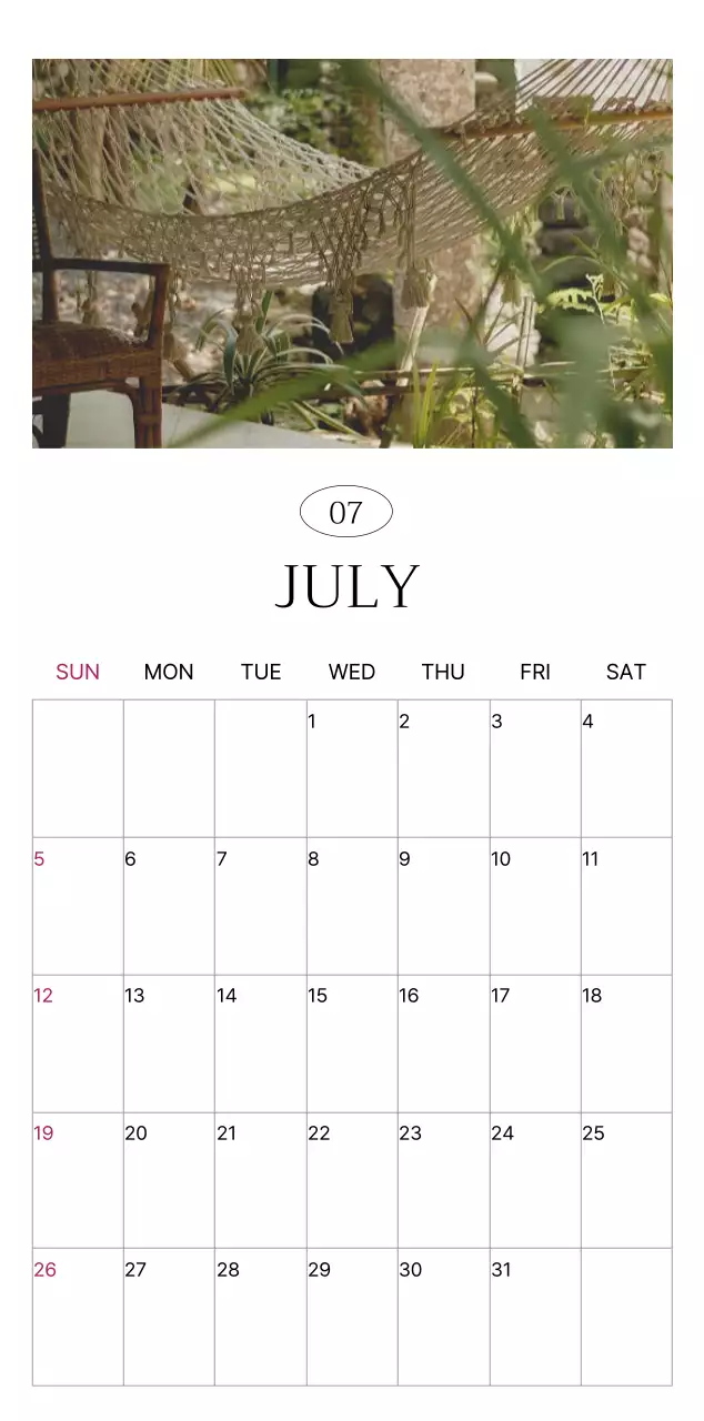 초록 자연 달력 캘린더