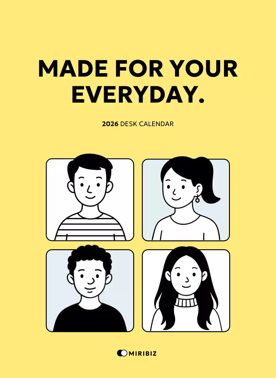 노랑 심플 달력 광고