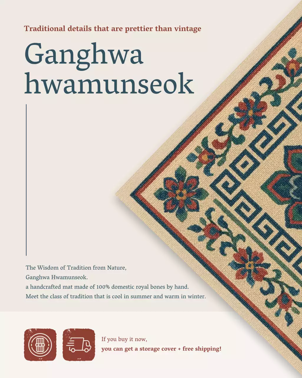 quảng cáo thảm truyền thống màu be