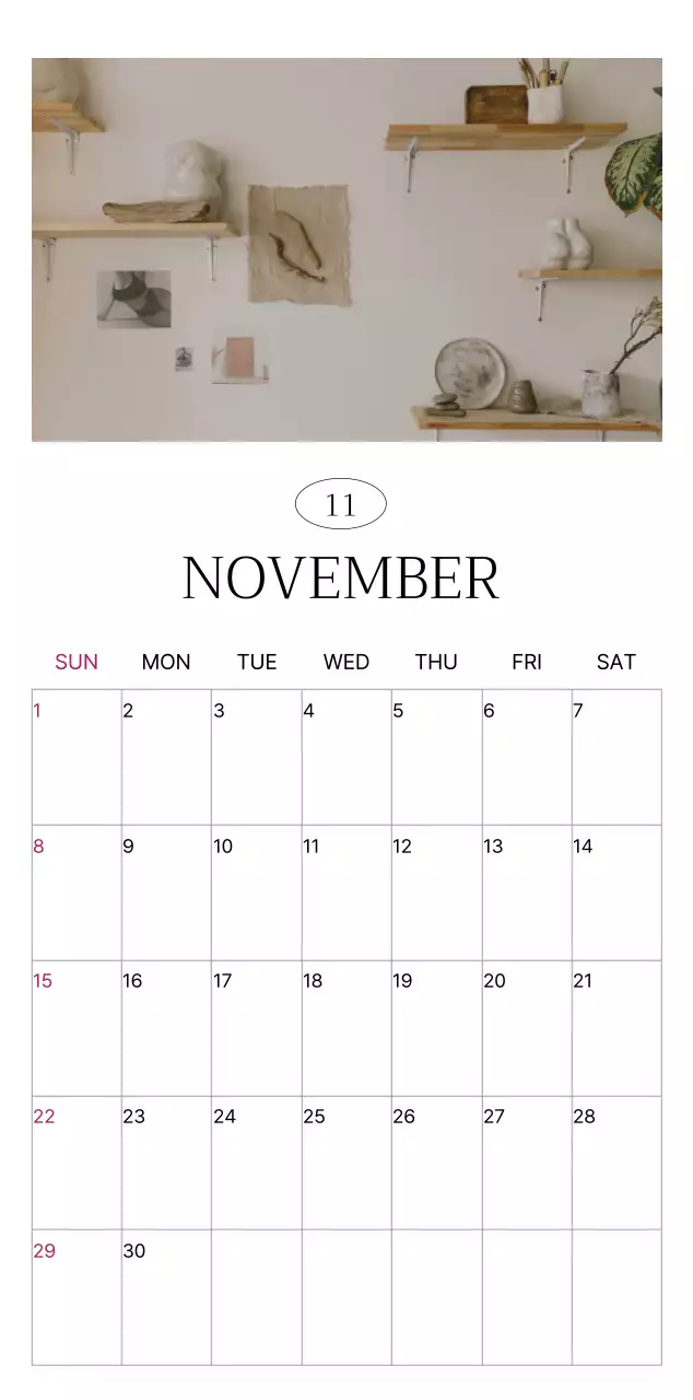 초록 자연 달력 캘린더