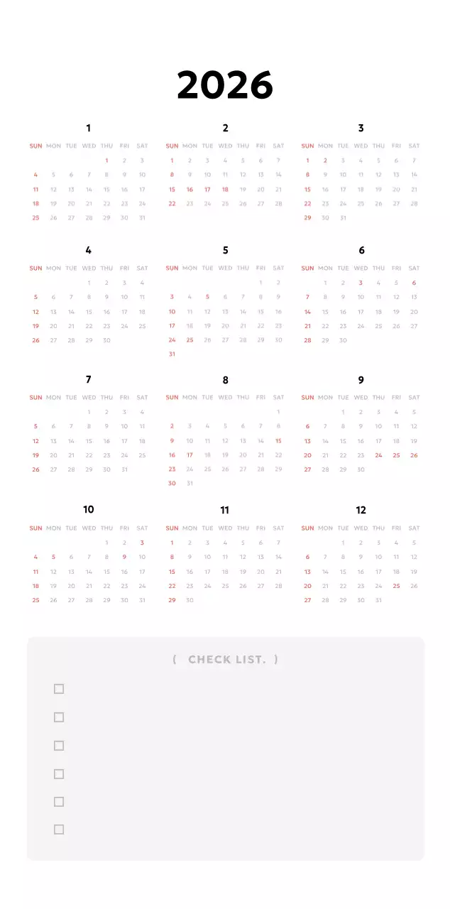 노랑 심플 비즈니스 캘린더