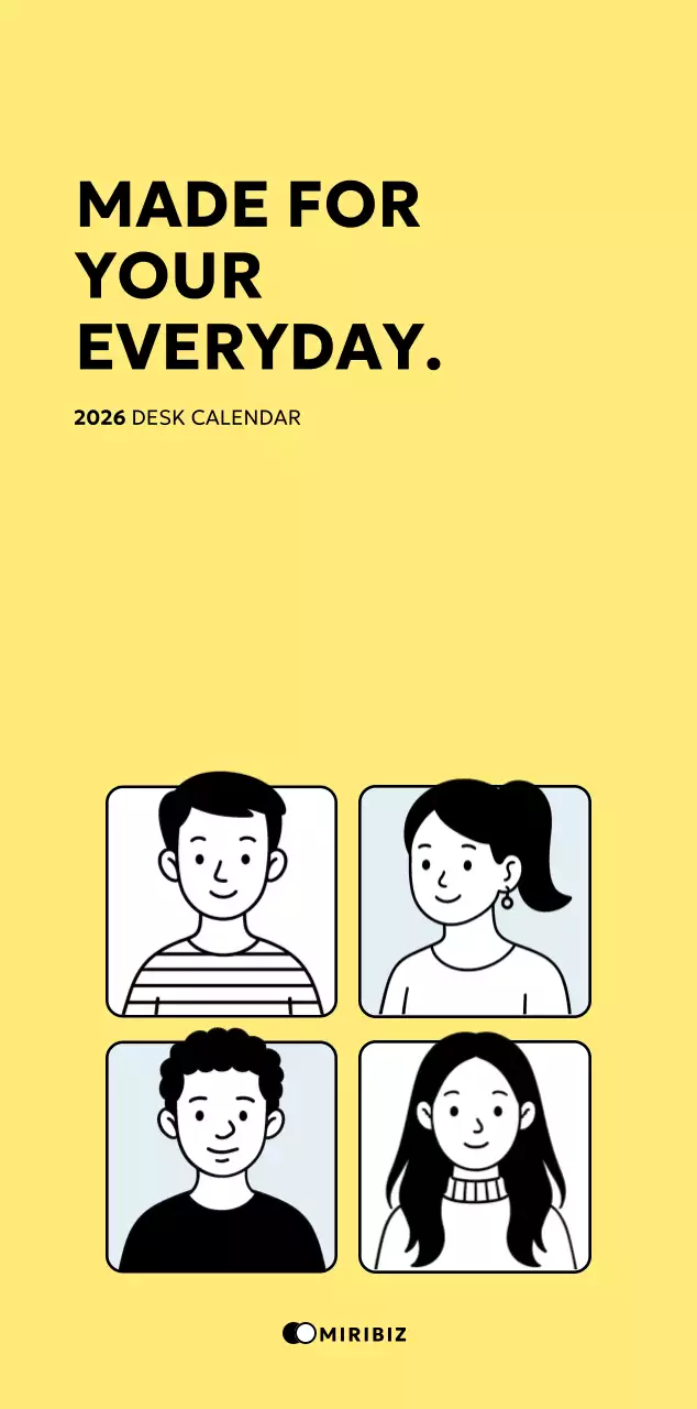 노랑 심플 비즈니스 캘린더