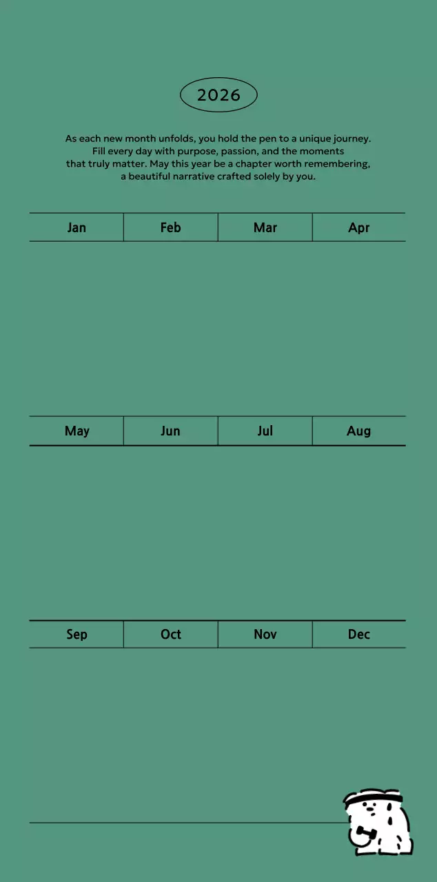 흰색 아기자기한 달력 캘린더