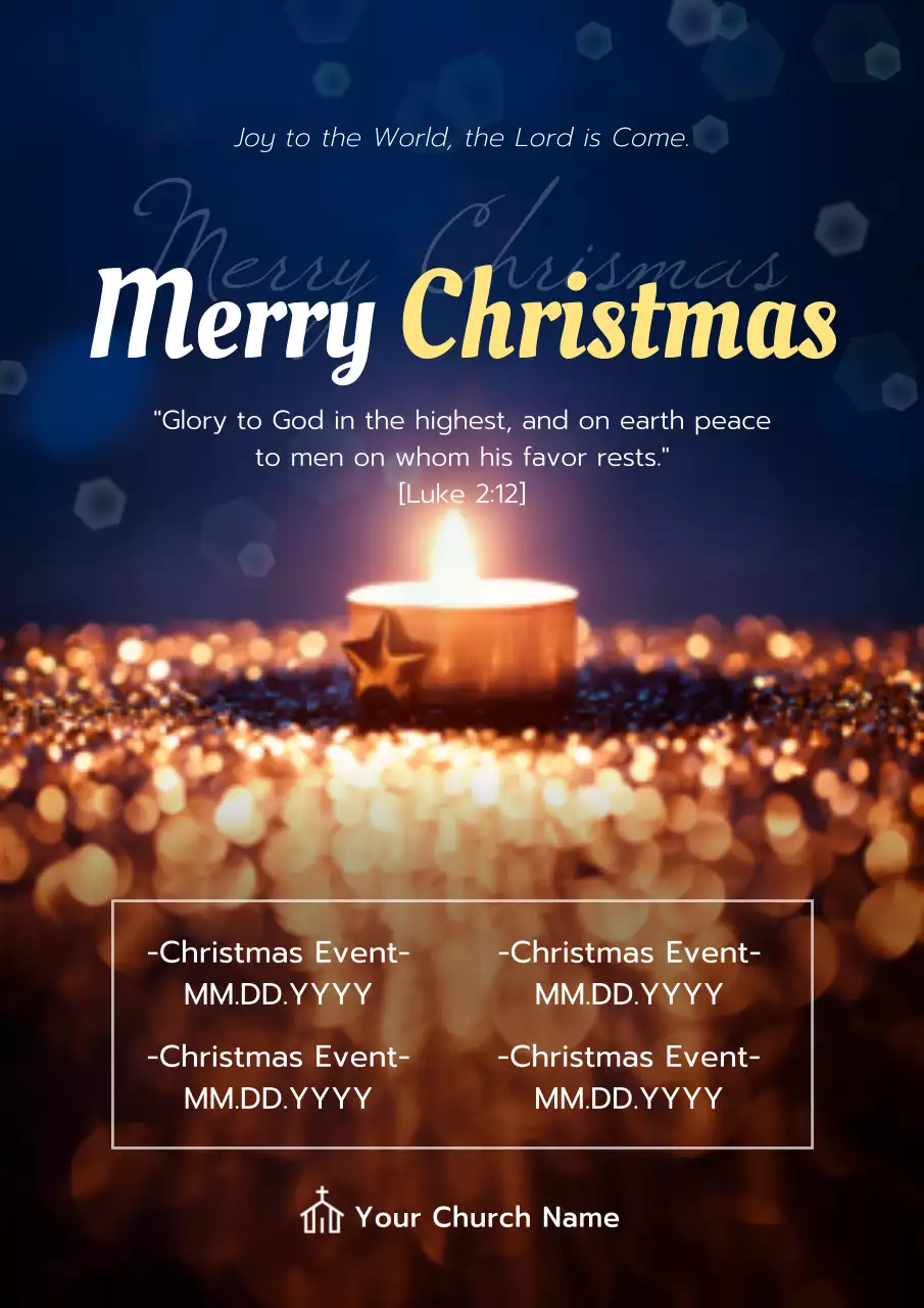 Blue Elegant Christmas Invitation Poster