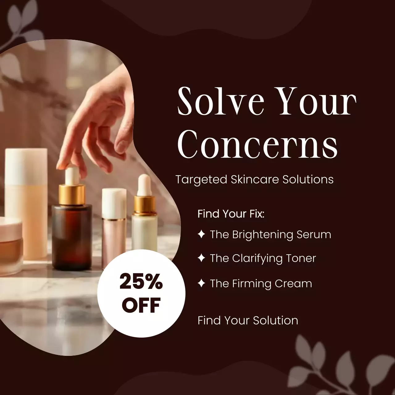 갈색 모던 스킨케어 광고