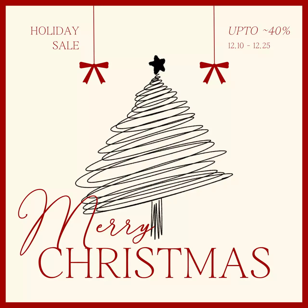 red minimal Christmas promotion