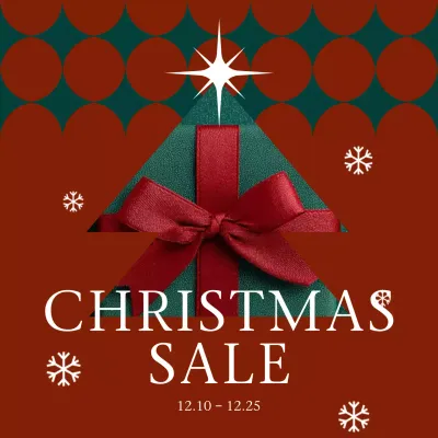 red vintage Christmas sale promotion