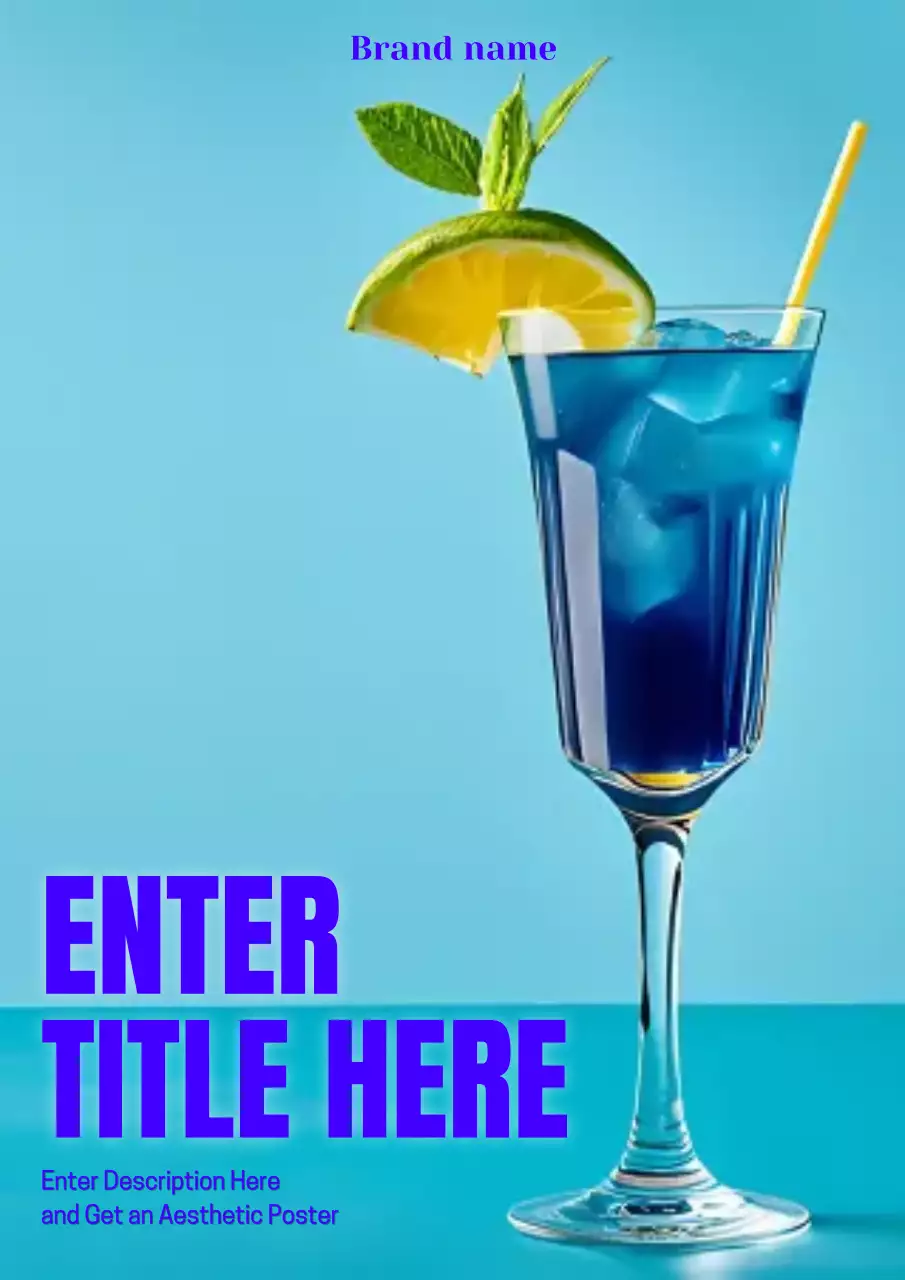 Blue modern cocktail advertisement