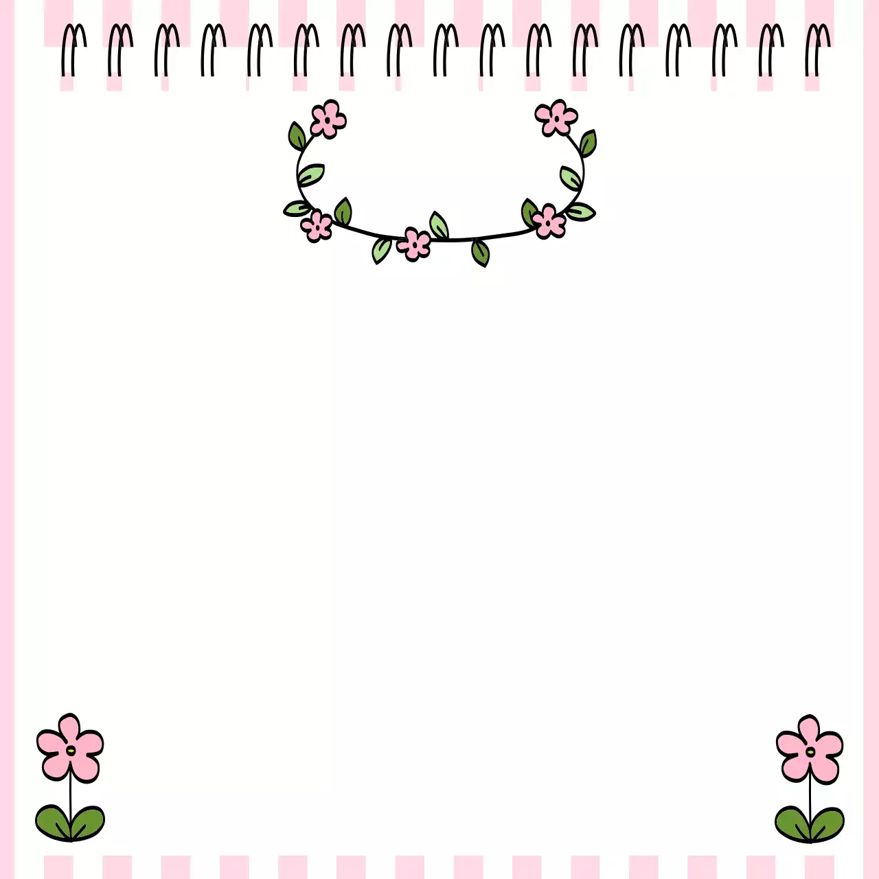 핑크 아기자기한 꽃 스케치북