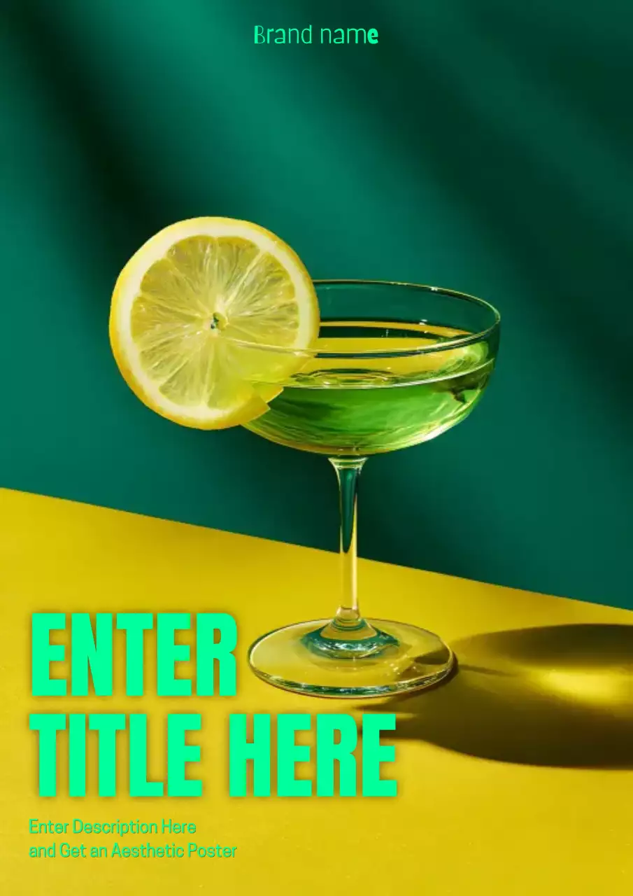 teal aesthetic cocktail advertisement