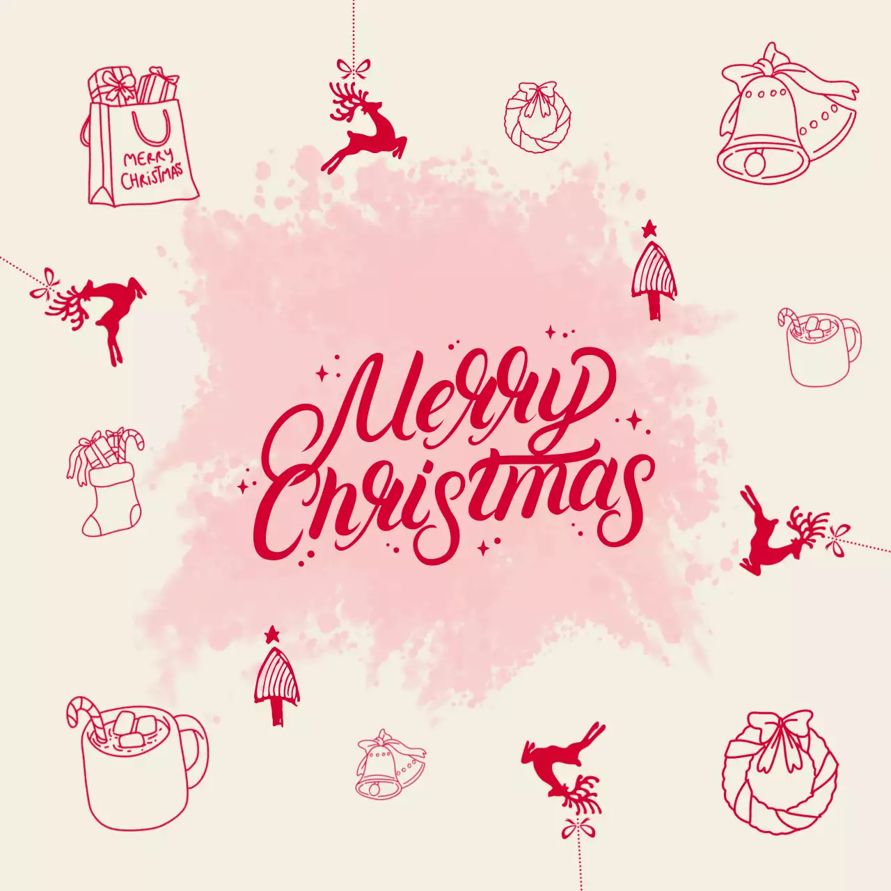 red festive Christmas invitation