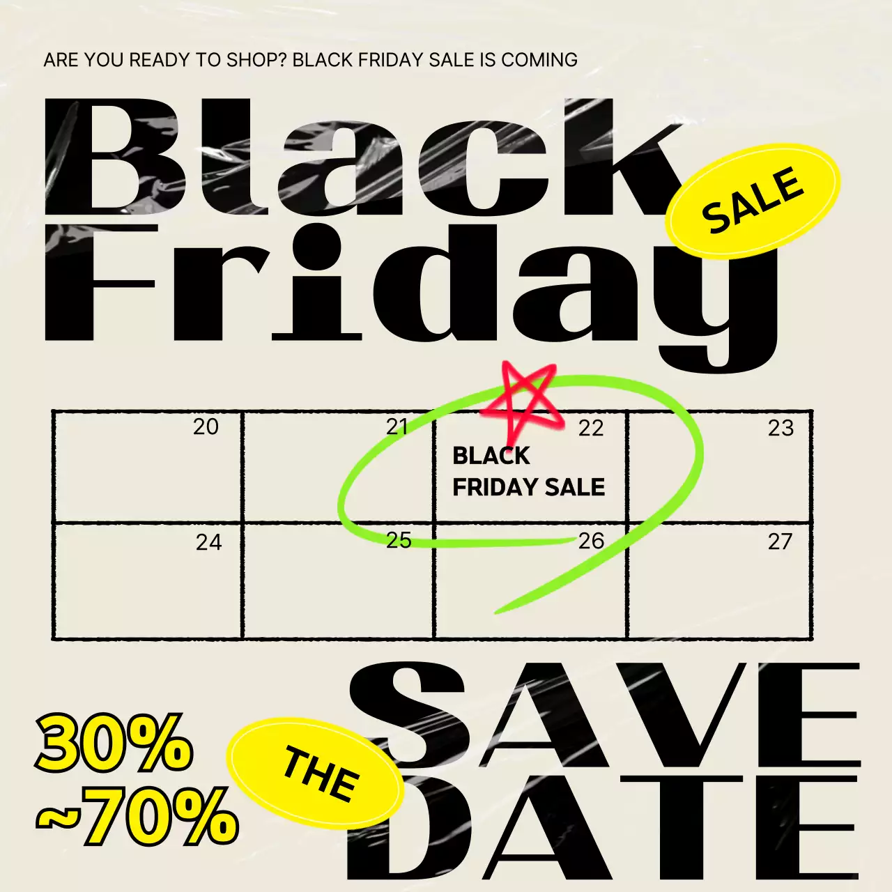 beige modern sale announcement