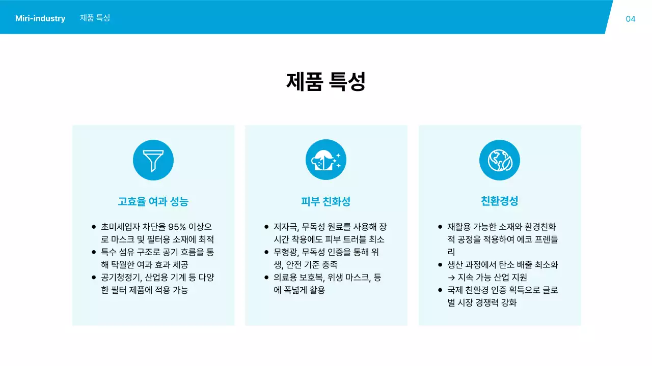 파랑 모던 의료 제품 소개