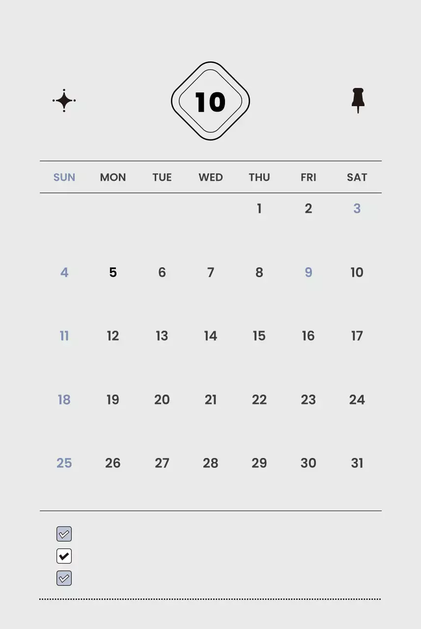 흰색 미니멀 연간 계획