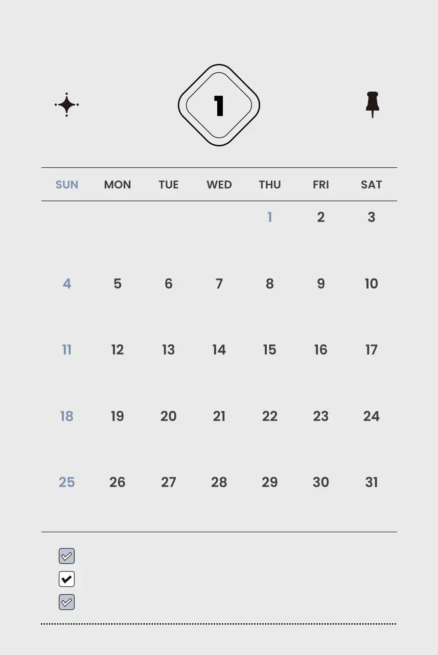 흰색 미니멀 연간 계획