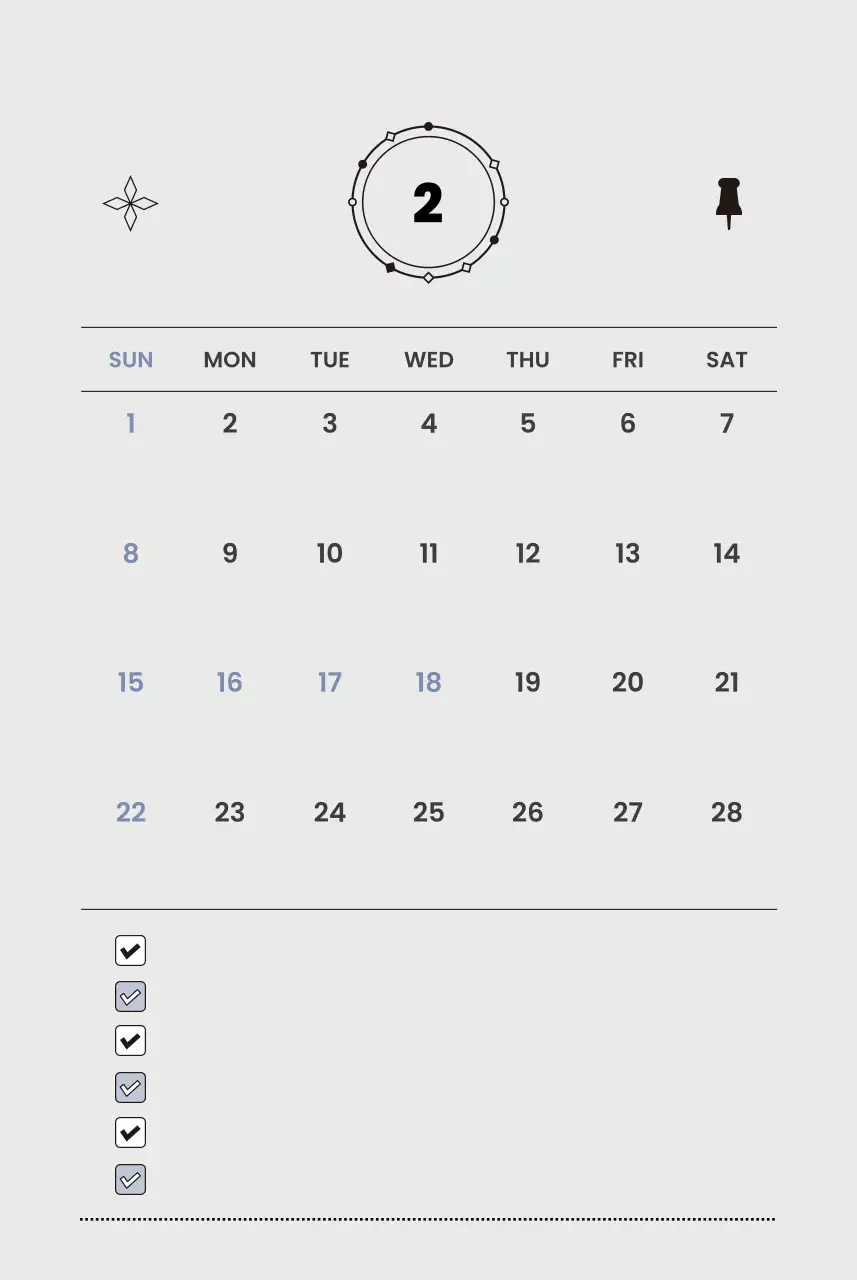 흰색 미니멀 연간 계획