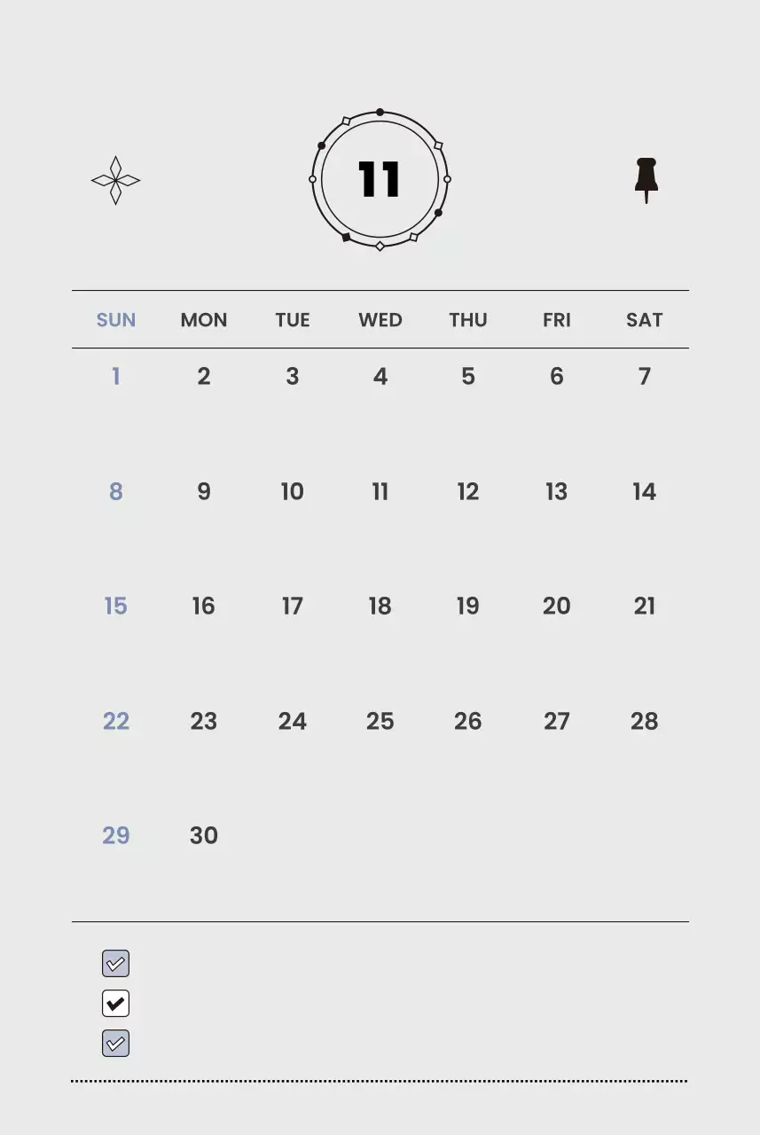 흰색 미니멀 연간 계획
