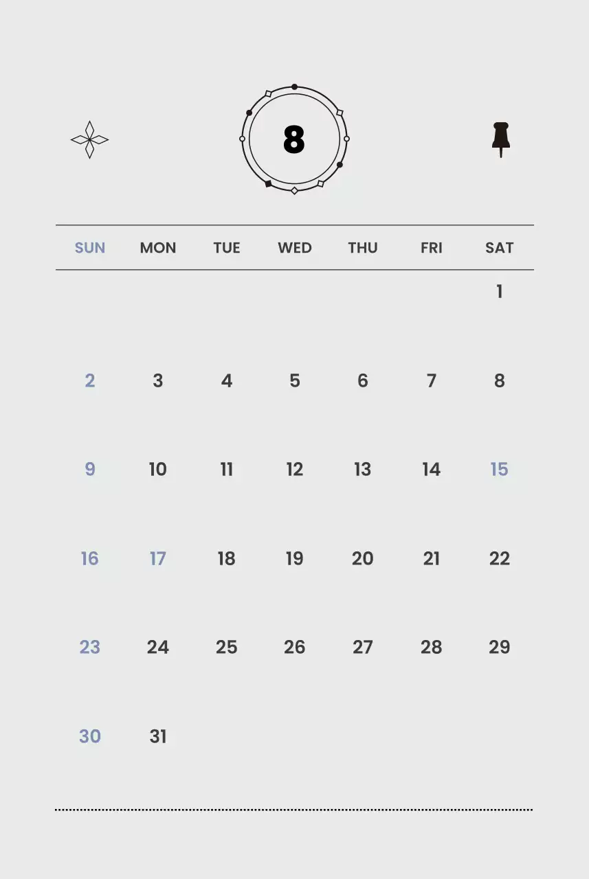 흰색 미니멀 연간 계획