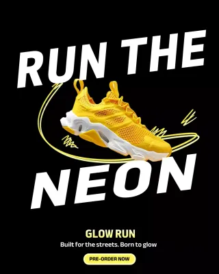 Yellow modern sneaker advertisement promotion