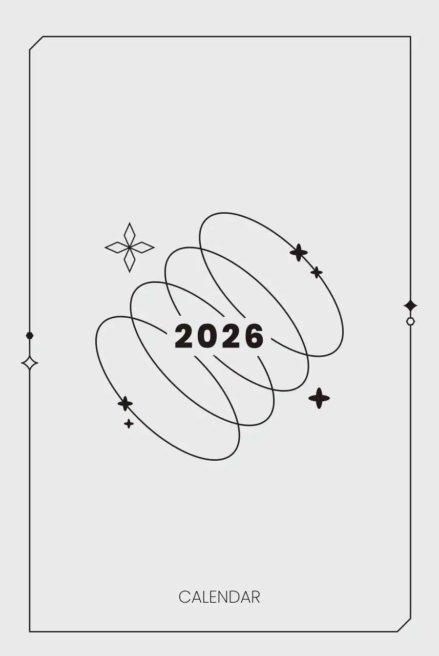 흰색 미니멀 연간 계획