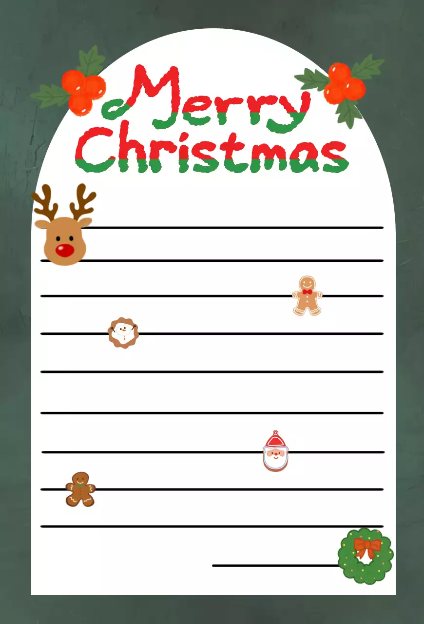초록 아기자기한 크리스마스 편지지
