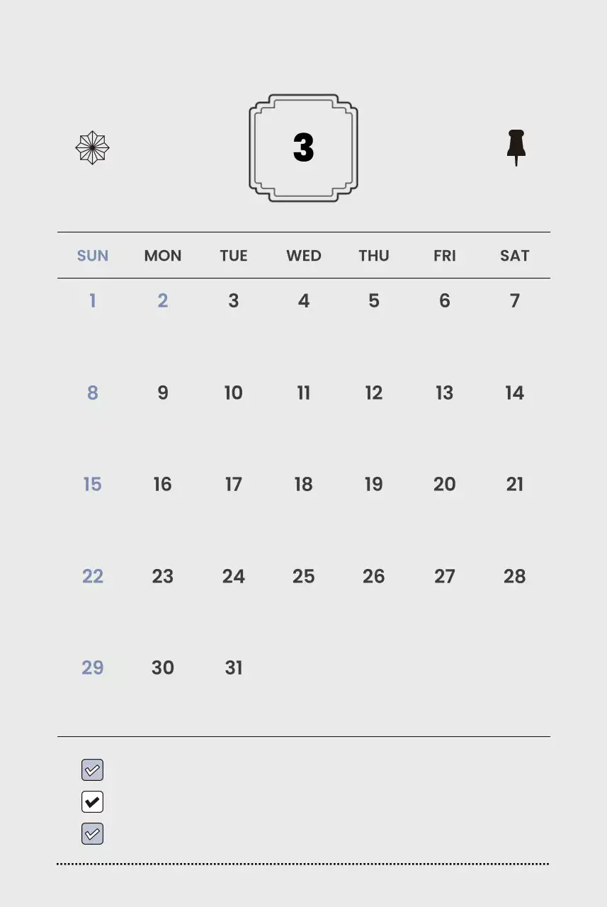 흰색 미니멀 연간 계획