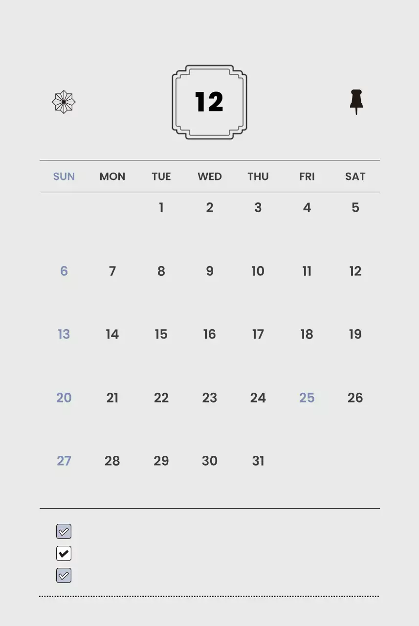 흰색 미니멀 연간 계획