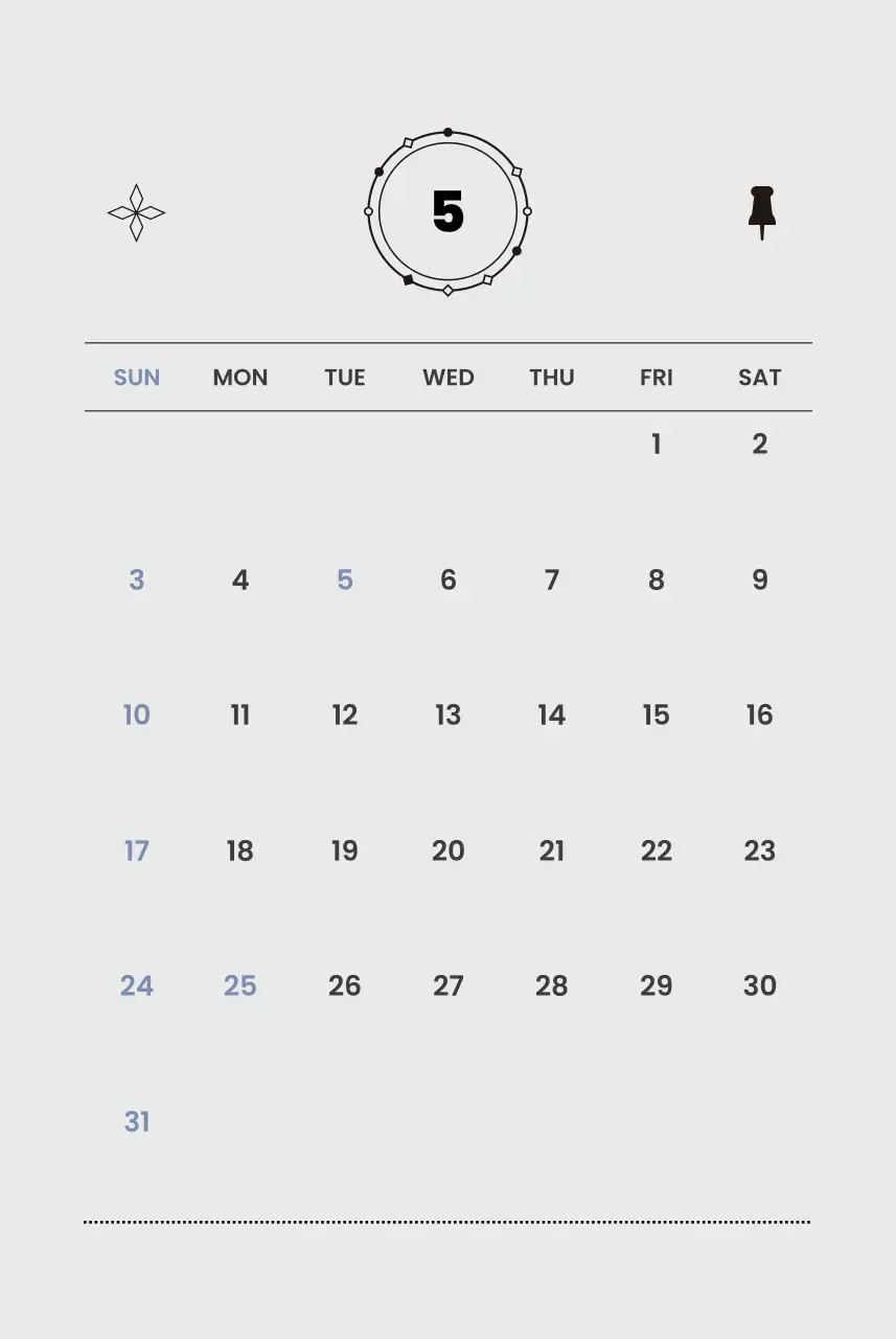흰색 미니멀 연간 계획