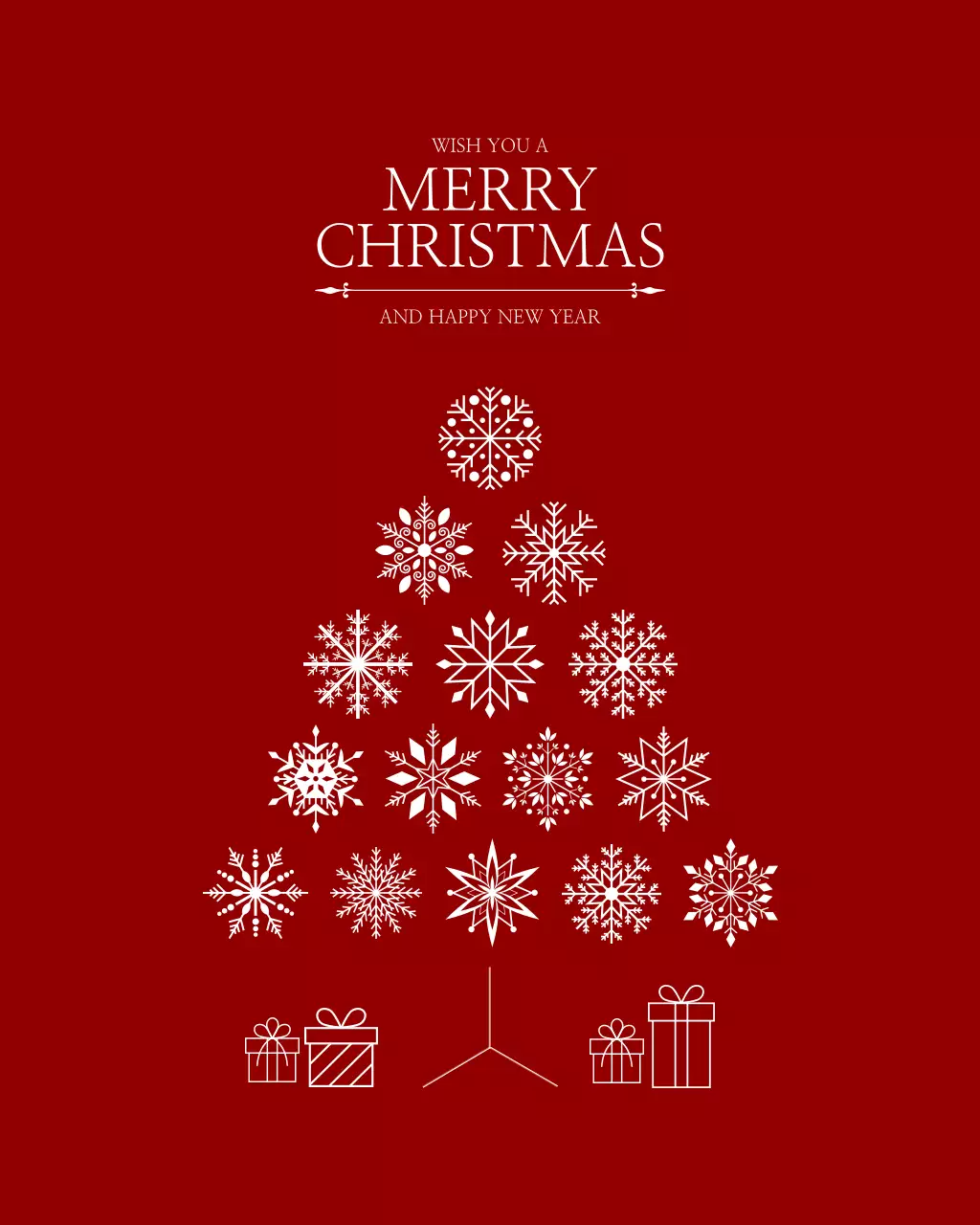 레드 미니멀 트리 디자인 메리크리스마스