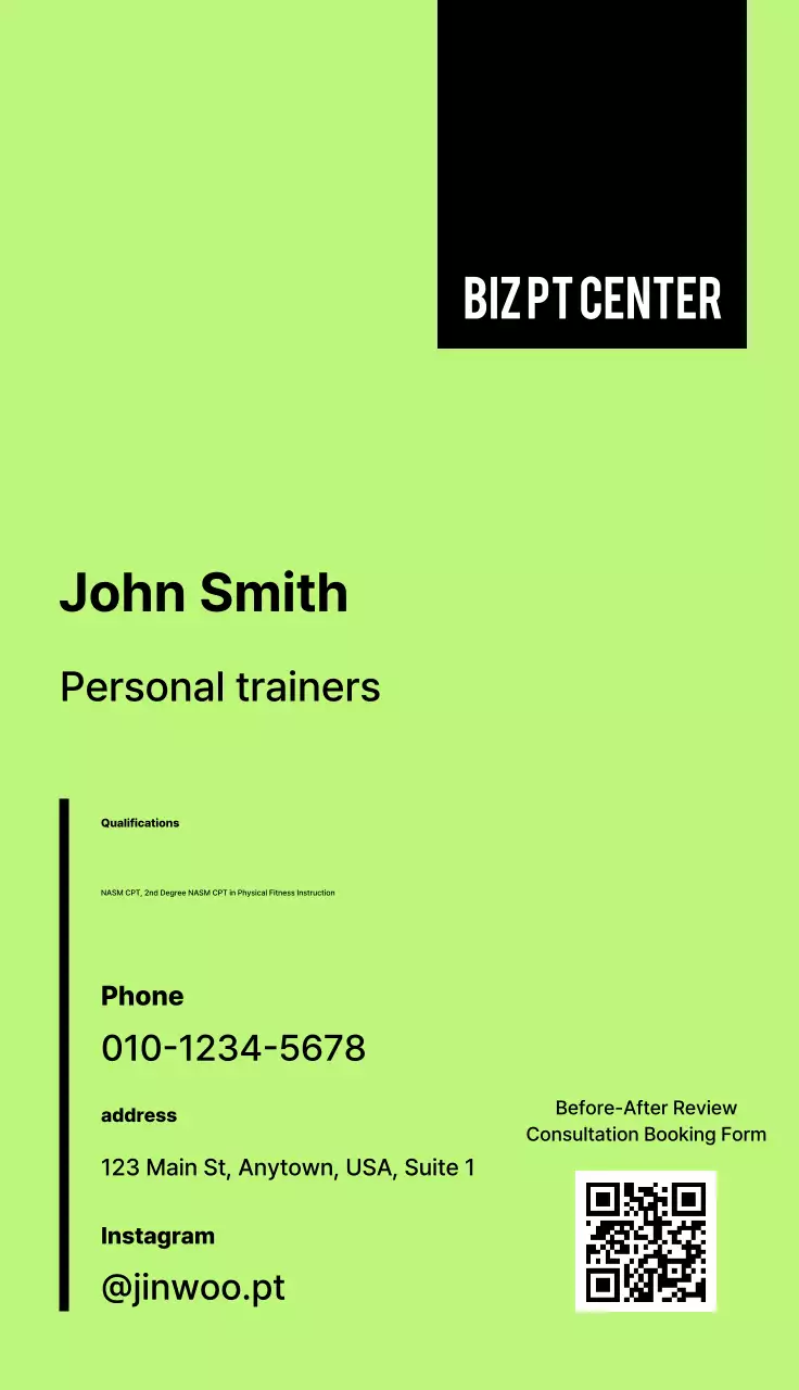 Danh thiếp Green Simple Trainer