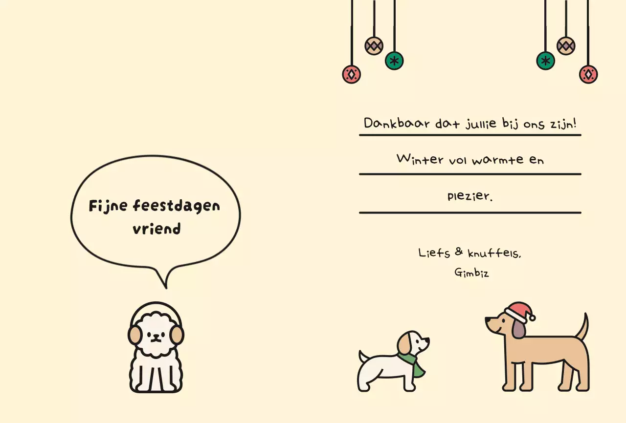 Beige baby kerst ansichtkaart