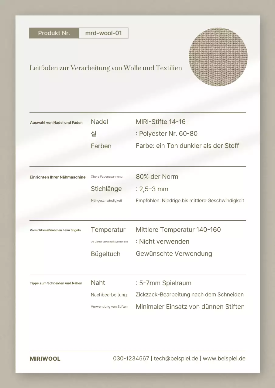 Beige Neat Textilführer