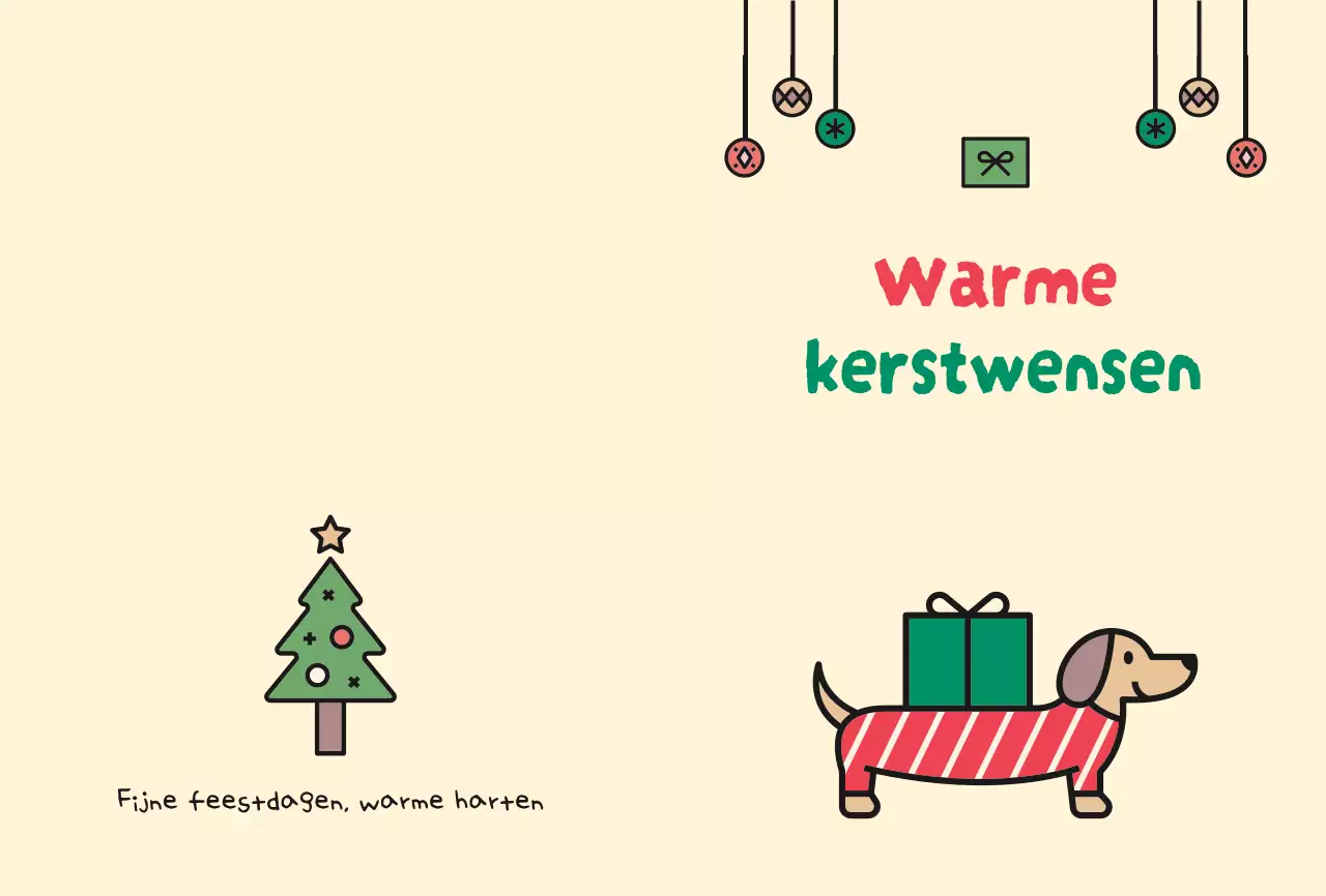 Beige baby kerst ansichtkaart