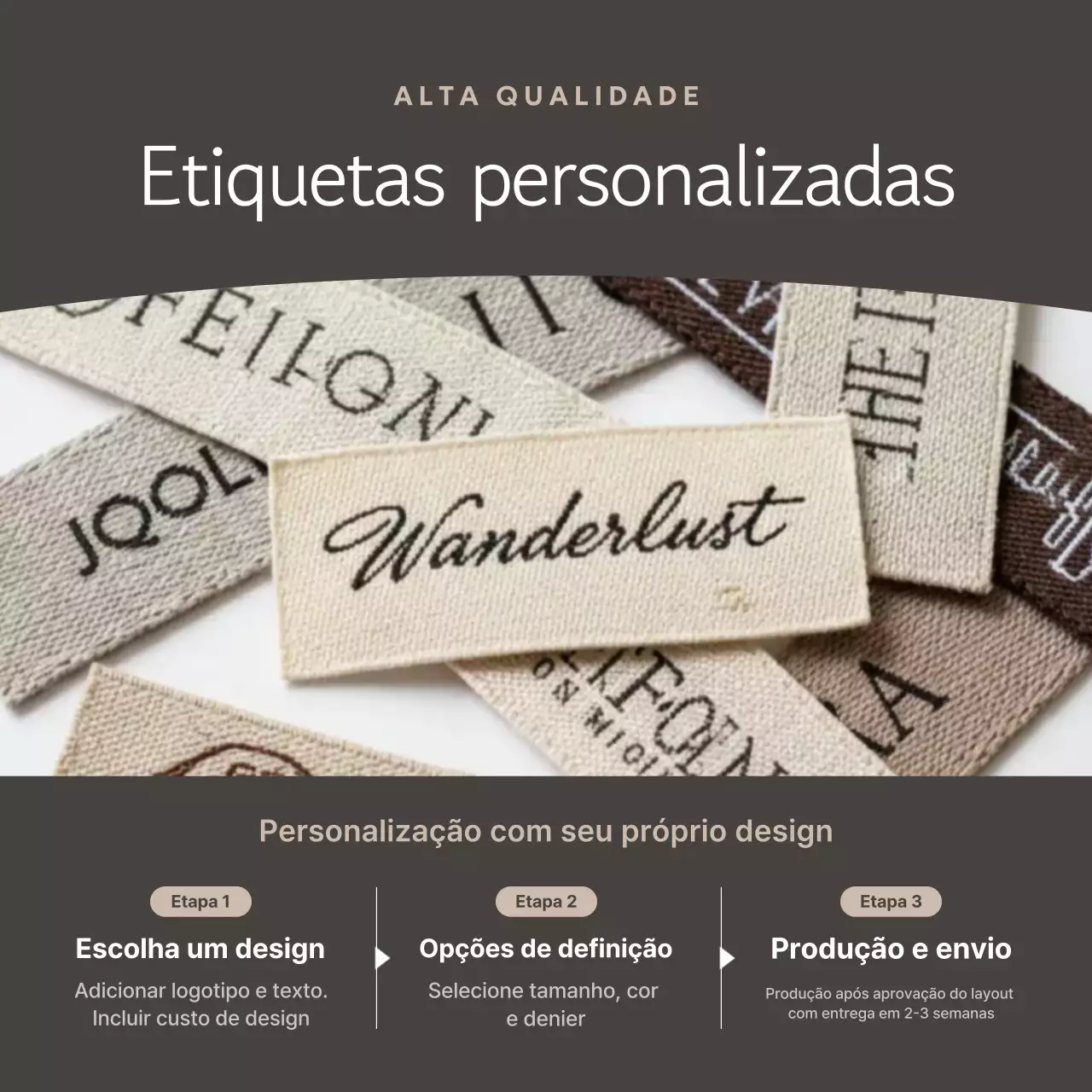 Anúncio personalizado simples bege
