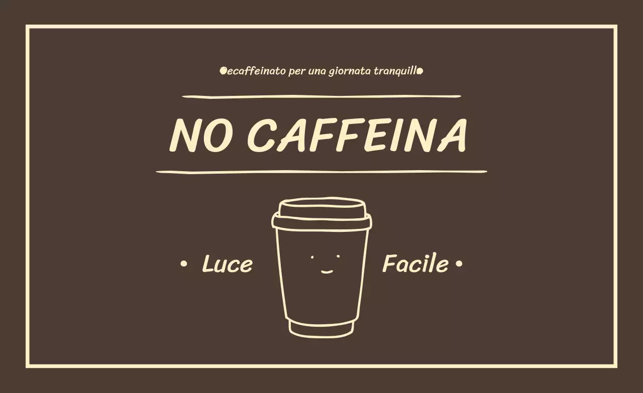 Pubblicità del decaffeinato semplice marrone