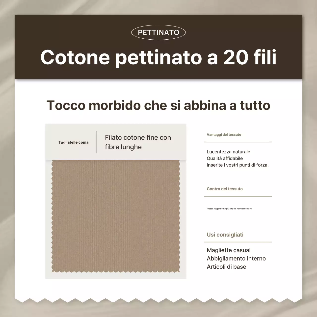 Pubblicità di moda semplice beige