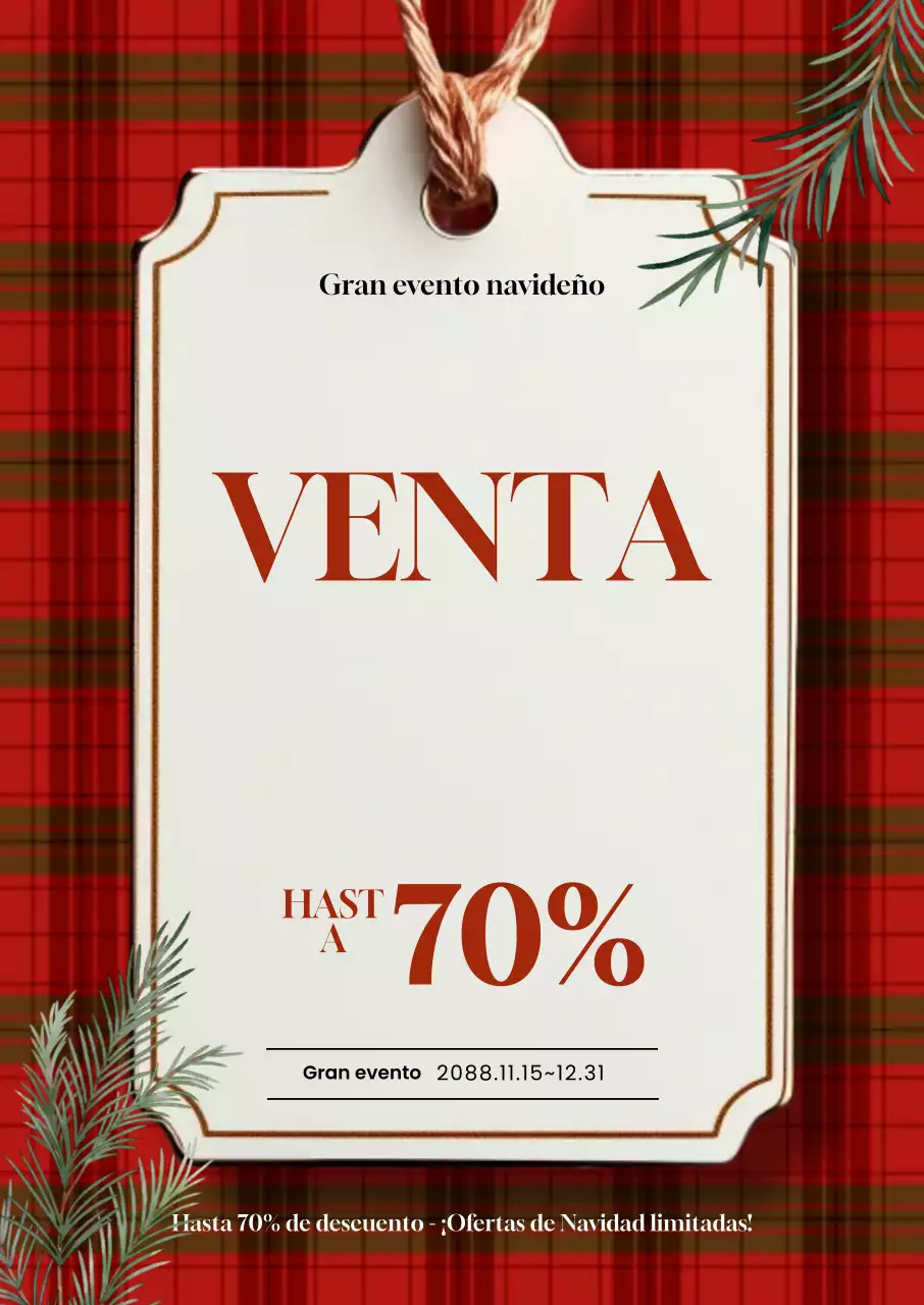 Venta de Navidad clásica roja