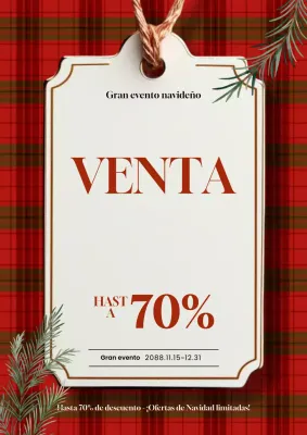 Venta de Navidad clásica roja