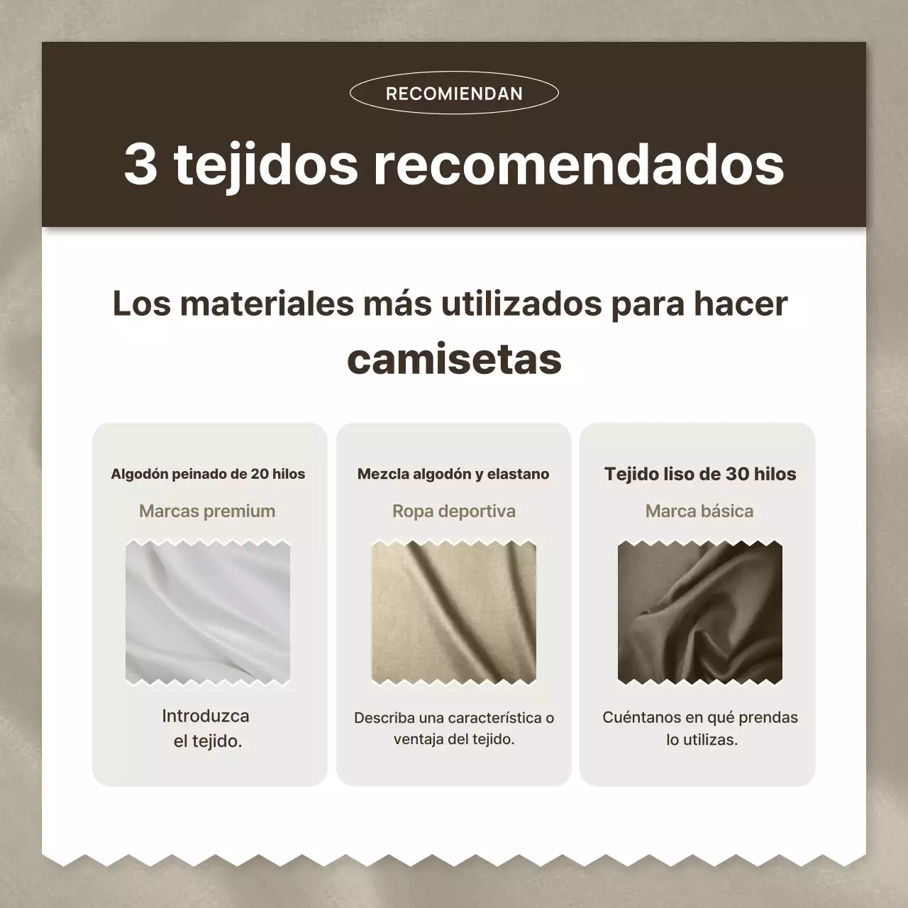 Anuncio de moda simple en beige