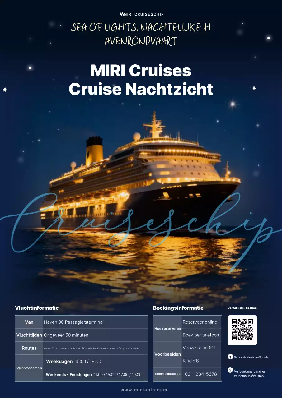 Marineblauwe moderne reisadvertentie