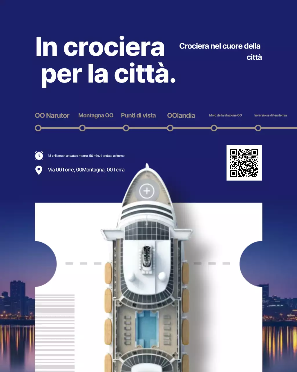 Pubblicità di viaggio moderna blu navy